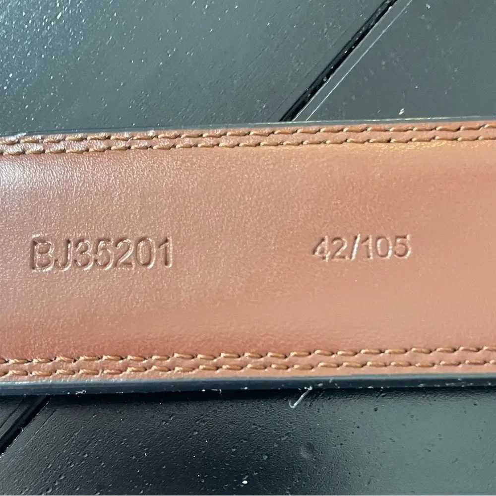 Stafford Essentials Black Genuine Leather Dress Belt - Men's Size 42/105